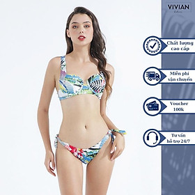 Đồ bơi nữ cao cấp dạng hai mảnh lưng thấp áo gọng - Floral - VS163_FLO