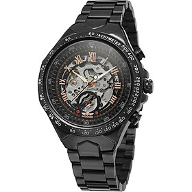 Đồng hồ nam Winner TM432 cơ lộ máy đính đá dây thép không gỉ - Fullbox chính hãng