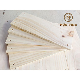 Combo 5 tấm gỗ thông mới đẹp dài 45cm,rộng 13.5cm,dày 1.4cm khoan 4 lỗ treo trang trí, làm kệ Mộc Vina