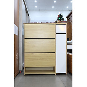 Tủ Giày Thông Minh Gỗ Mdf Melamine màu Vàng Phối Trắng