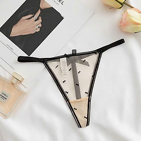 Quần Lọt Khe Thêu Nơ Ren Lưới Xuyên Thấu Đính Nơ Sau Xinh Xắn