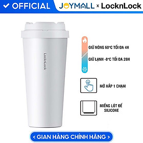 Mua Ly giữ nhiệt LocknLock 550ml màu trắng LHC3249WHT - Hàng chính hãng  mở nắp một chạm  chất liệu thép không gỉ miệng ly rộng - JoyMall