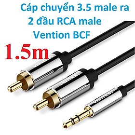 3.5 ra 2 RCA  Cáp chuyển 3.5 male ra 2 đầu RCA Male Vention BCFBG - Hàng