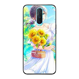 Ốp Lưng in cho Oppo R17 Pro Mẫu Nàng Váy Trắng Hướng Dương - Hàng Chính Hãng