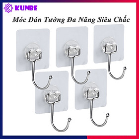 Móc Dán Tường Treo Đồ Đa Năng KUNBE Thiết Kế Móc Dạng Lưỡi Câu To Chắc Chắc