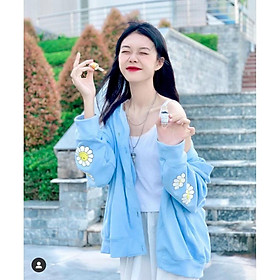 Áo khoác cardigan unisex nỉ hoa cúc Nút thời trang ulzzang WIND thu đông