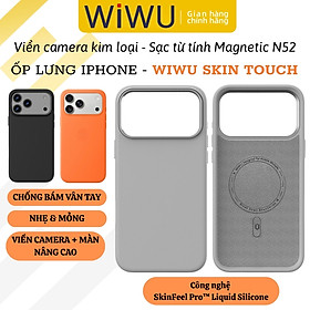 Ốp lưng từ tính SkinFeel Pro Liquid Silicone Case cho iPhone 17 Pro Max WIWU Touch - Magnetic N52, Viền Camera Kim Loại ,Silicone Lỏng Cao Cấp | Chống Vân Tay – Bảo Vệ 360° - Hàng nhập khẩu - Màu Xám - iPhone 17 Pro Max