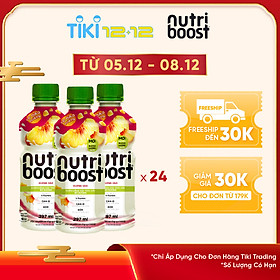 Lốc 24 Chai Sữa Nutriboost Hương Đào (297ml / Chai)