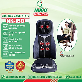 Ghế Massage Lưng Nikio NK-180 - Máy Massage Cổ Vai Gáy, Hồng Ngoại Dùng Trên Ô Tô - Màu Xanh Đen
