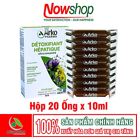 Arkofluides Detoxifiant Hepatique Arkopharma hộp 20 ống nước uống detox gan hỗ trợ tiêu hóa tự nhiên – Nhập Khẩu Chính Hãng Pháp