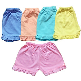 Set 5 quần ngắn cotton màu ngẫu nhiên cho bé gái