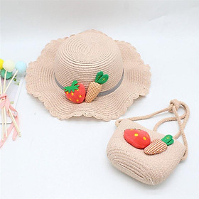 Bộ nón cói và túi đeo chéo cho bé gái DỄ THƯƠNG ĐI BIỂN DU LỊCH ALOHA