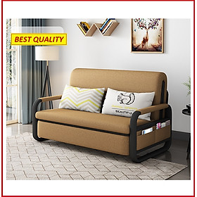 Giường Ngủ Sofa Gấp Gọn Thành Ghế Sofa KT 1m28 x 1m90 - Có Ngăn Chứa Đồ. Sofa Giường Gấp Gọn Thông Minh Khung Thếp Chịu Lực Sơn Tĩnh Điện Chắc Chắn, Tiện Lợi. Tặng Kèm 2 Gối