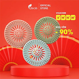 Mua Nắp Đậy Lỗ Thoát Nước Silicone Cao Cấp ECODEALS Cho Lỗ sàn  Bồn Rửa Bát  Bồn Tắm - Chặn tóc  rác  thức ăn thừa  dễ dàng làm sạch  bền dai - KT 14x14cm