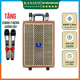 Mua Loa kéo karaoke mini Kanayo K-252 bass 25cm công suất 200W | Hàng chính hãng chất lượng cao | Tặng 2 micro
