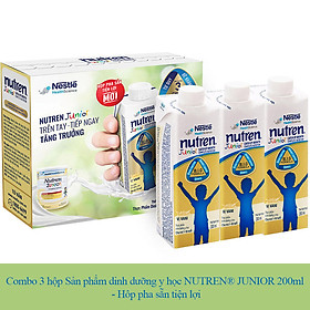 Combo 3 Hộp Sản Phẩm Dinh Dưỡng Y Học NUTREN JUNIOR 200ml - Hộp Pha Sẵn Tiện Lợi