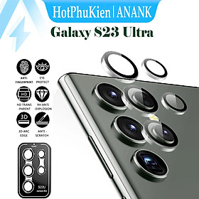 Tấm dán kính cường lực Camera cho Samsung Galaxy S23 Ultra hiệu ANANK - công nghệ kế dính tự động, mặt kính AGC sắc nét với độ cứng 9H, trang bị khung tự dán dễ dàng tự dán ở nhà - Hàng nhập khẩu