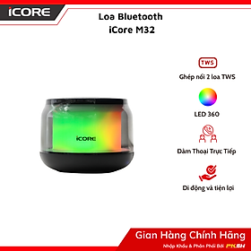 Loa Bluetooth iCore M32 - Đèn LED Đổi Màu, Kết Nối TWS, Nghe Gọi Rảnh Tay - Hàng chính hãng