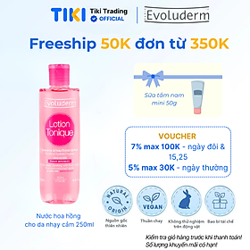 Nước hoa hồng Evoluderm se khít lỗ chân lông, dưỡng ẩm & làm sạch 250ml