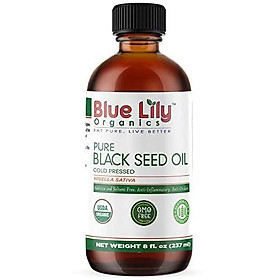 100% Black Seed Oil USDA Certified Organic Highest Thymoquinone (2.4%). Turkish Nigella Sativa Seed Oil. Virgin Cold Pressed - Rich Source of Omega 3, 6, 9.