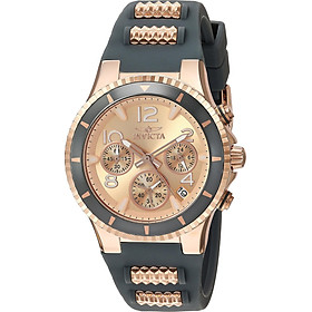 Invicta Women's BLU Stainless Steel Quartz Watch with Silicone Strap, Two Tone, 1 (Model: 24189)