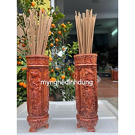 Mua Cặp ống cắm nhang hương bằng gỗ hương cao 30x9x9cm