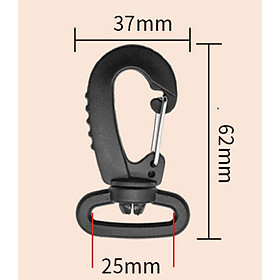 Móc khóa nhựa dày đa năng xoay 360 độ_móc cài túi tactical - bản 2.5cm