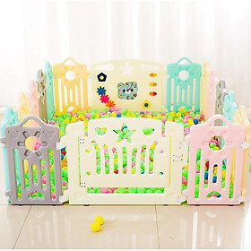 Quây cũi nhựa PE cao cấp Play&Happy 12 miếng ghép 1.2x1.55m