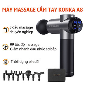 Máy Massage Cầm Tay Konka A8 Massage Đa Năng 99 Cấp Độ Hỗ Trợ Thư Giãn Giảm Đau Nhức Cơ Bắp, Tặng Kèm Túi Đựng Cao Cấp