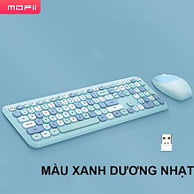 Combo bàn phím chuột không dây MOFII 666 thiết kế hiện đại đa dạng màu sắc kết nối bằng chip USB 2.4GHz - HÀNG CHÍNH HÃNG