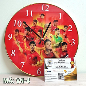 Mua Đồng Hồ Treo Tường Kết Hợp Tranh Treo Tường Hình Tuyển Bóng Đá Việt Nam  Thương Hiệu XTime  Máy Kim Trôi Cao Cấp