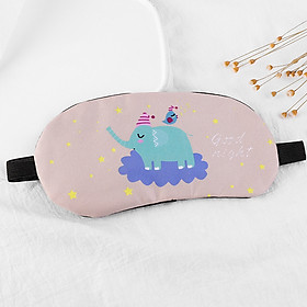 Bịt mắt ngủ con voi xanh đeo kính có túi nước giải nhiệt tặng kèm bịt tai chống ồn