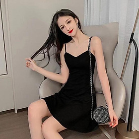 Váy 2 Dây, Đầm Nữ Hai Dây Chiết Eo Dáng Xòe Hiện Đại Sun.z