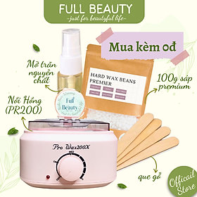 [Mua kèm 0đ] Nồi Nấu Sáp Wax Lông Nóng Pro Wax 200. Nồi Tan Sáp Nhanh Tặng Kèm 100g Sáp Hạt Premium+10ml Mỡ Trăn+Que Gỗ+Hdsd, Full Beauty FBPR200