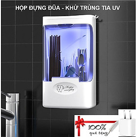 Tặng Củ Sạc - Hộp đựng đũa thông minh khử trùng bằng tia UV - Ống đựng đũa khử trùng cao cấp - UV disinfection chopstick cage