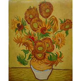 Tranh Sơn Dầu Vẽ Tay 30x40cm - Hoa Hướng Dương (Van Gogh)