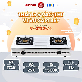 Bếp gas dương Rinnai RV-375(SW)N mặt bếp inox và kiềng bếp men - Hàng chính hãng.