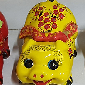 Heo Nơ dài gắn nổi - gốm sứ cao cấp