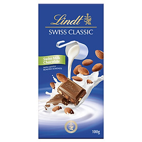 Socola Lindt Swiss Classic Sữa Nhân Hạnh Nhân (100g)
