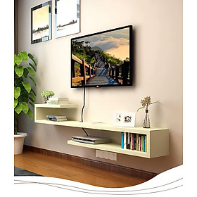 Kệ tivi gỗ treo tường phòng khách phòng ngủ hiện đại 1m2 kệ trang trí gỗ MDF bền đẹp