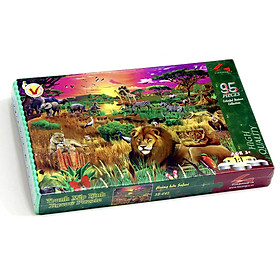 Tranh xếp hình Tia Sáng Jigsaw Puzzle 035 mảnh phát triển trí tuệ cho bé - Hoàng Hôn Safari - MSP: 035-012