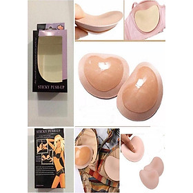 2 miếng dán độn ngực hình tim silicon NNHT09 (da, đen)