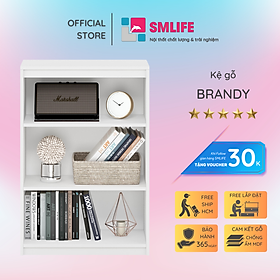 Kệ sách gỗ hiện đại SMLIFE Brandy  | Gỗ MDF dày 17mm chống ẩm | D80xR30xC120cm - Màu