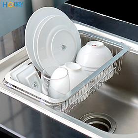 Mua Khay đựng chén đĩa gác bồn rửa chén co giãn inox 304 Hobby home decor KDC5