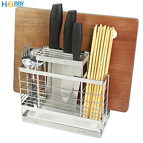 Kệ đựng đũa muỗng dao thớt đa năng inox 304 Hobby Home Decor KDMT4