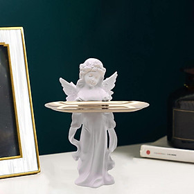 Angel Statue Vanity Tray Jewelry Organizer Dresser Perfume Storage Decor