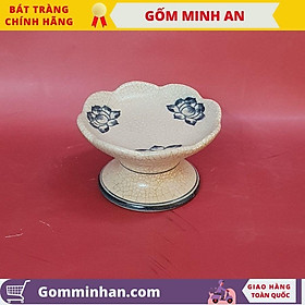 Mua Chân nến thờ men rạn vẽ hoa văn cao cấp- Gốm Sứ Bát Tràng- Gốm Minh An