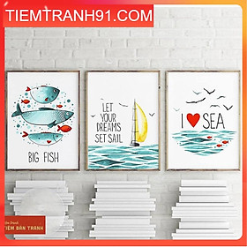 Mua Tranh treo tường - Bộ 3 bức canvas tổng hợp 05   tranh canvas giá rẻ