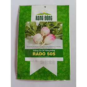 Hạt giống Củ cải trắng hồng Rado 505- Củ tròn, vỏ trắng hồng, ruột hồng. trồng quanh năm. NON GMO- Rạng Đông, Hạt giống tốt