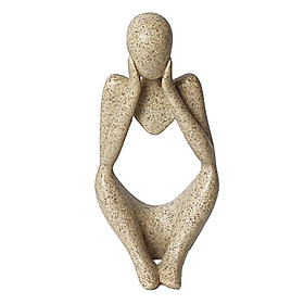 Nordic Thinker Statue Sculpture Abstract Figurine for Desk - Grain Left